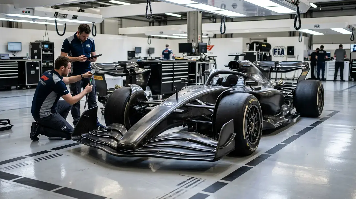 Bolid Formuły 1 nowej generacji 2026 z systemem Active Aero i Overtake Mode